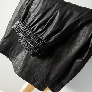 女 阔腿裤 老钱奢贵超薄全植鞣绵羊皮裤 柔软松紧高腰八分气球真皮裤