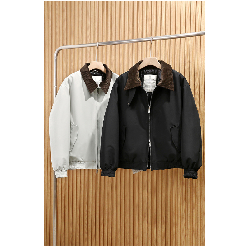 【珠珠专享】冬季老钱撞色灯芯绒翻领羊毛夹克棉服 2603