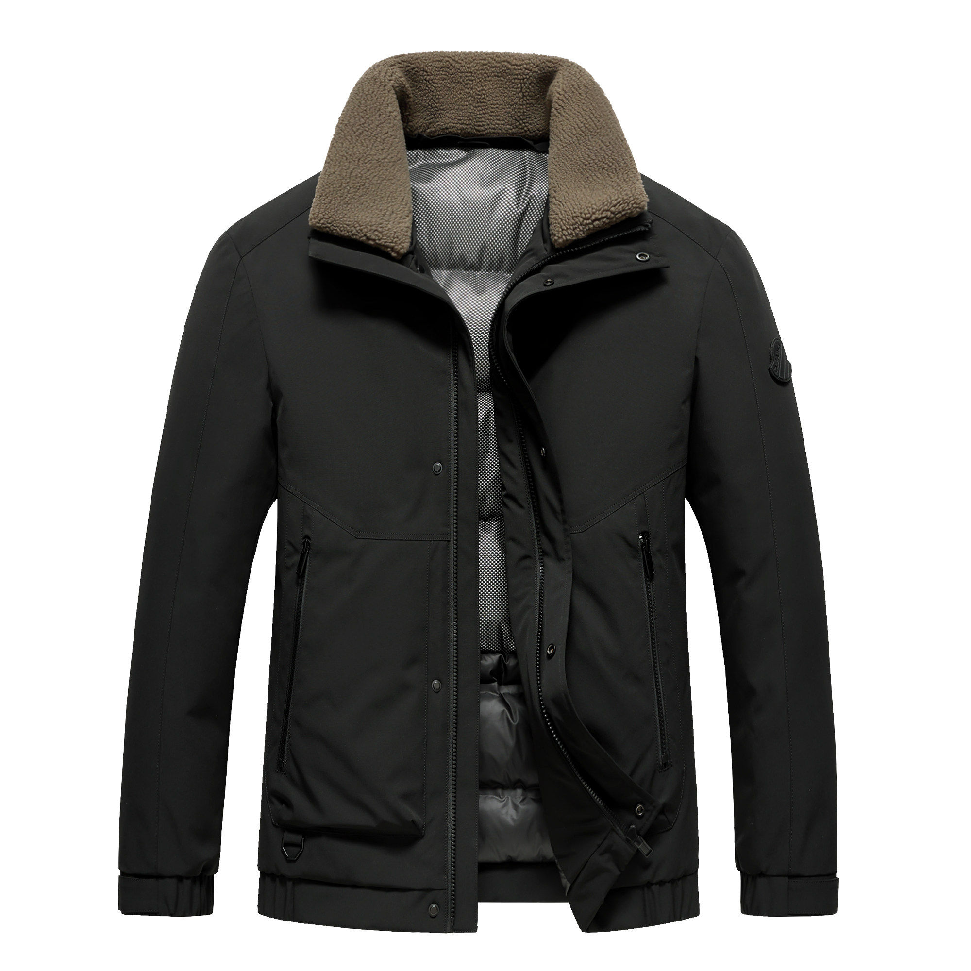 【大美专享】工装脱卸羊羔毛领男羽绒服9898