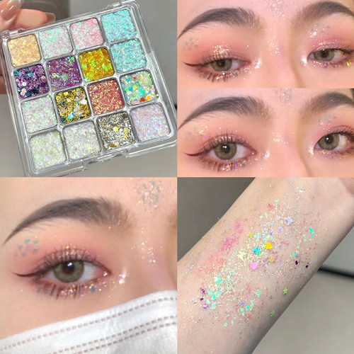 亮片啫喱高光闪粉新娘彩色眼影