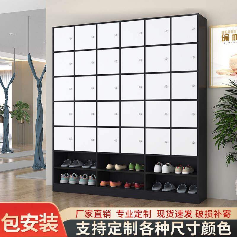 木质瑜伽馆健身房更衣柜换鞋柜会员储物柜寄存柜格子柜可定制鞋架
