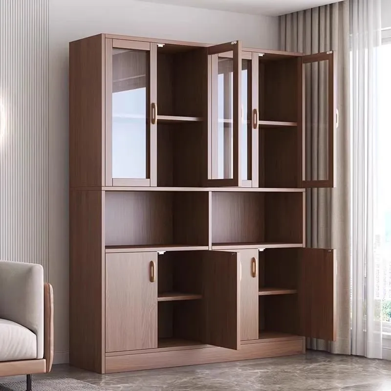 书架置物架落地收纳架客厅靠墙储物柜子卧室家用带门书柜书房书架