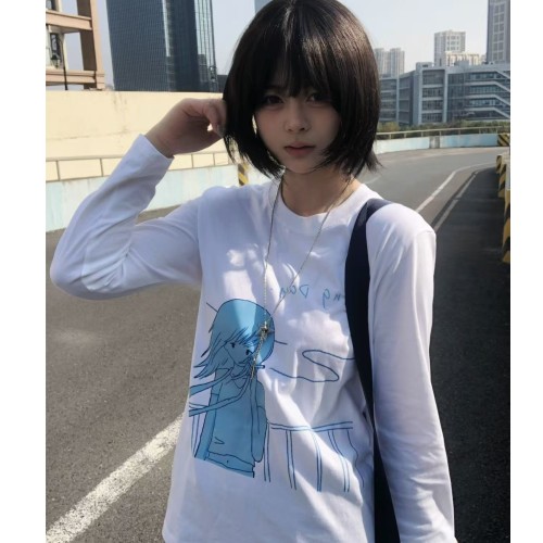 车日时 boring day 长袖春秋百搭可爱日系宅纯棉宅萌亚