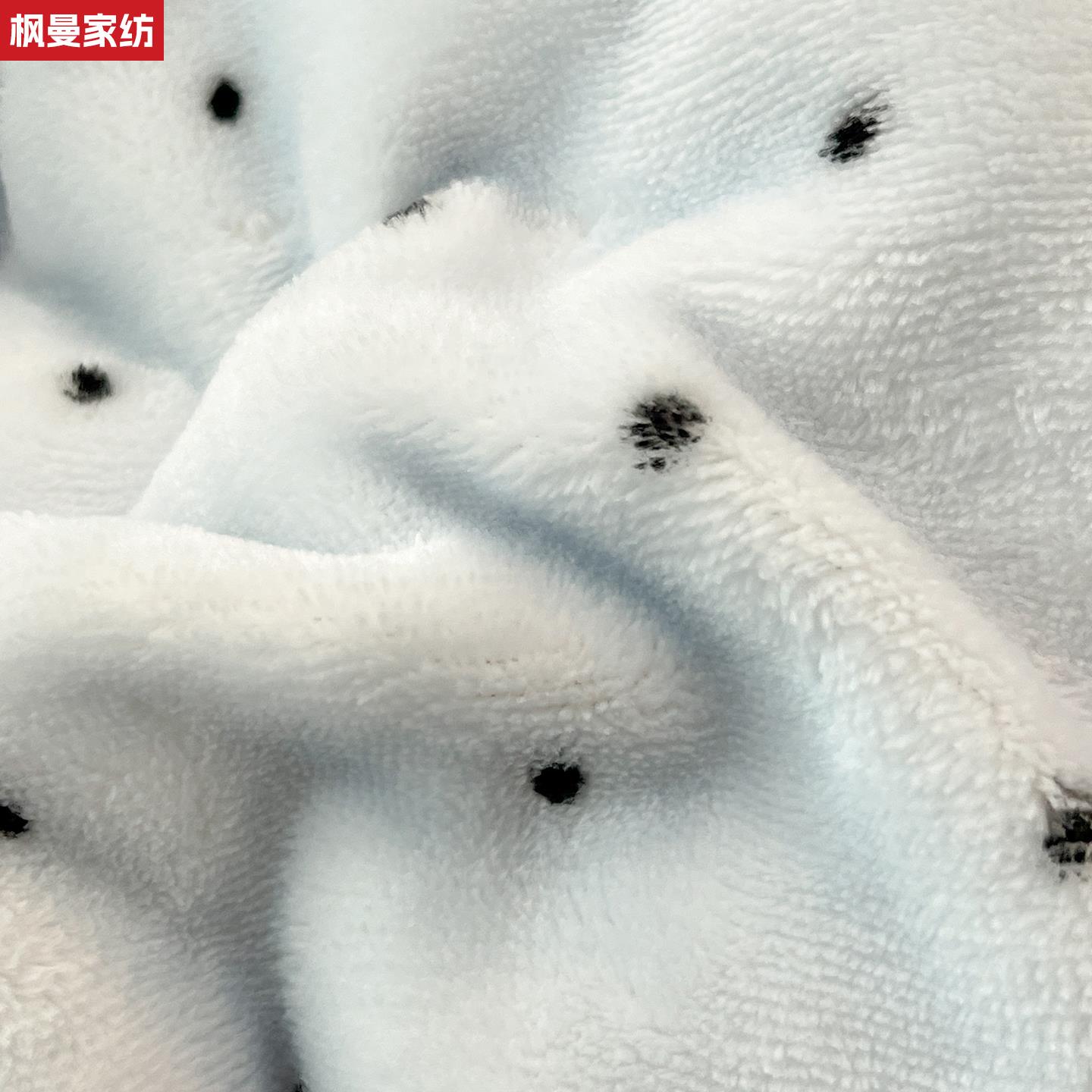 ins蓝色波点毛球款牛奶绒