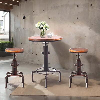 好物体验专享创意消防栓吧台椅复古做旧实木铁艺椅旋转升降吧桌椅