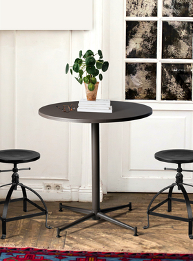 北欧复古做旧时尚高脚凳吧凳咖啡奶茶店椅子户外美式铁椅铁艺吧椅