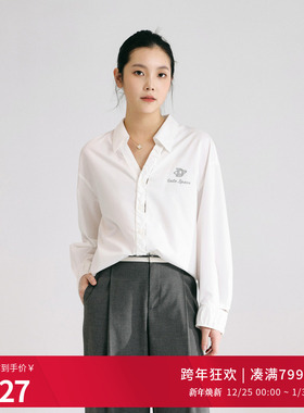 婉甸2025年秋季新品月光白显瘦减龄优雅上衣长袖衬衫1243S10DM3YX