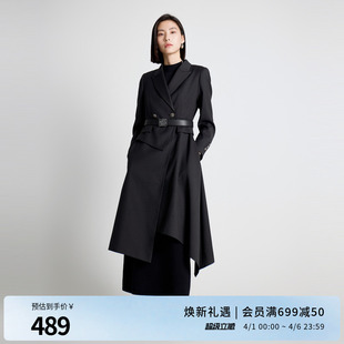 婉甸2025年秋季 时尚 设计感风衣长外套经典 英伦风1243B02DM4 新品