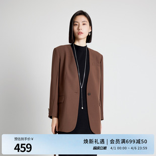 婉甸2025年秋季 坚果棕中长款 西装 1243Q03MD3 新品