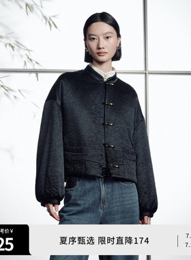 婉甸冬季黑色短款新中式外套1244R02DM1