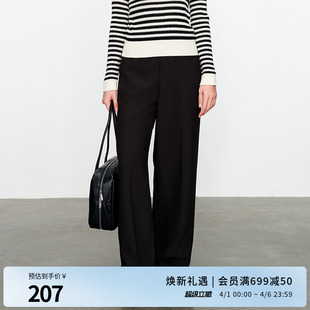 婉甸2025黑色直筒裤 1241P01XJ1 百搭风休闲裤
