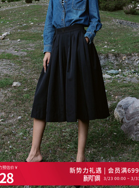 婉甸2025黑色蓬蓬裙通勤风A版伞裙半身裙1241K14RX3