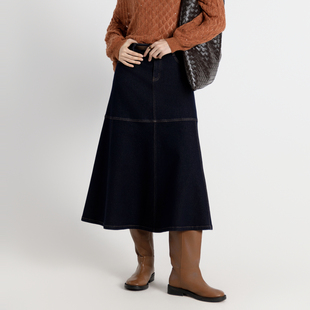 【超能小太阳】婉甸2025年秋季新品复古靛蓝丹宁长裙牛仔半身裙12