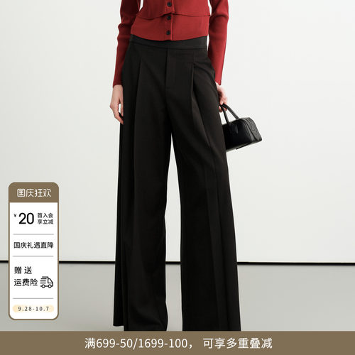 黑色阔腿裤