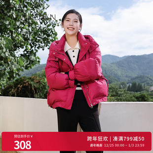 婉甸冬季 洋红羽绒服1234D22DS4 新品
