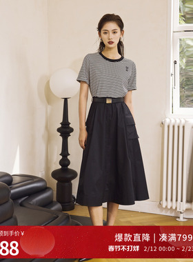 婉甸2025夏季新品航海系连衣裙1242N05RS1