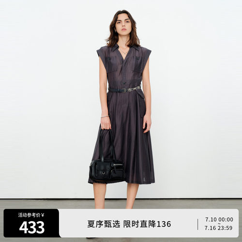原灰色短袖连衣裙