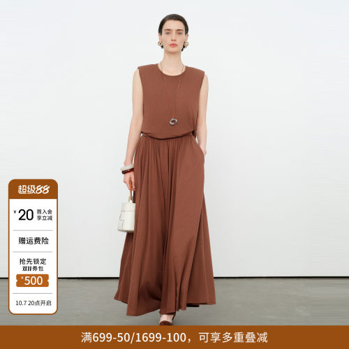雅丹咖针织纽结套装