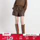 新品 茶棕色高端时尚 百搭皮靴裤 婉甸2025年秋季 蛋短裤 1243P16MD4