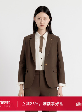 婉甸秋季古巴棕收腰西装西服外套1243Q02MD3
