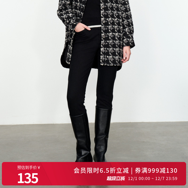 婉甸硬核黑丹宁棉裤