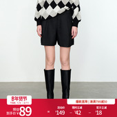 婉甸黑色短裤 A型高腰休闲裤 1234P06DM1