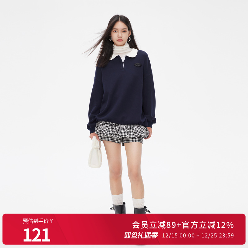 婉甸常规宽松休闲空气层卫衣