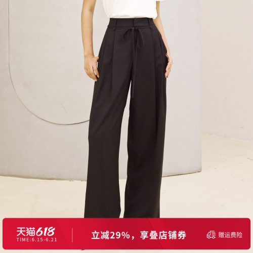 黑色阔腿裤