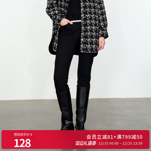 婉甸硬核黑丹宁棉裤