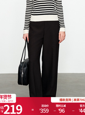 婉甸2025黑色直筒裤百搭风休闲裤1241P01XJ1