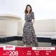 黑白玫瑰花短袖 婉甸2025夏季 新品 连衣裙1242N79XD5