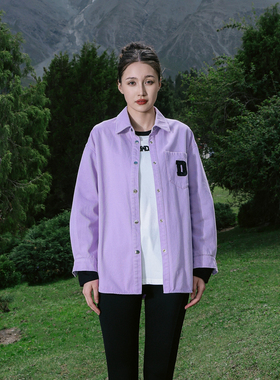 婉甸2025郁金香紫丹宁长袖衬衫百搭男友风A型1241S12SM4