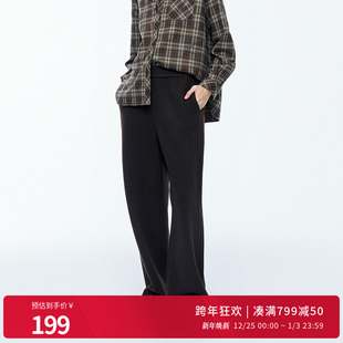 松紧腰直筒裤 新品 婉甸2025年冬季 女1244P17SX3 超级糯米神裤