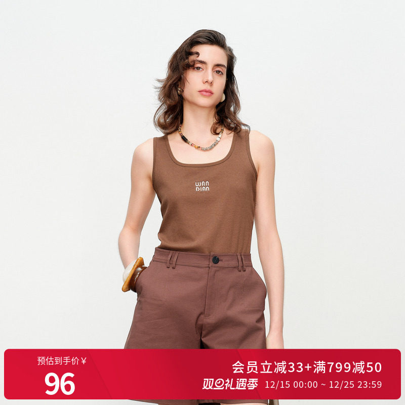 卡其色针织背心