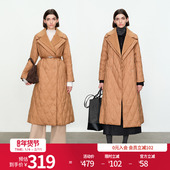 婉甸拉菲驼拼接长款 羽绒服冬季 假两件外套1234D06JX2