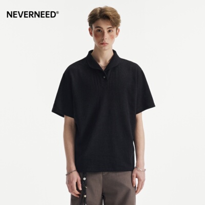 NEVERNEED罗马格正肩短袖T恤男女