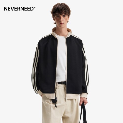 NEVERNEED华夫格立领卫衣男女