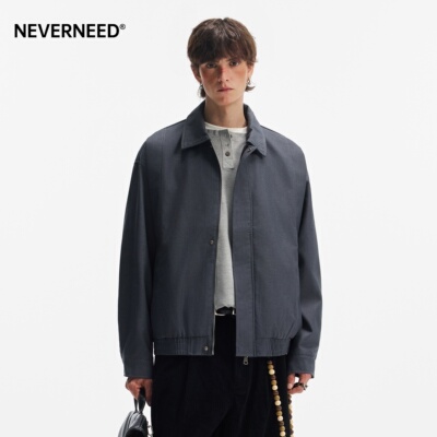 NEVERNEED拼接解构翻领夹克男