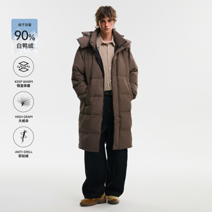 NEVERNEED可拆卸连帽羽绒服男女冬季美式中长款保暖面包服外套潮