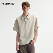 美式 男女夏季 潮牌解构拼接t恤 polo衫 NEVERNEED22g重磅空气层短袖