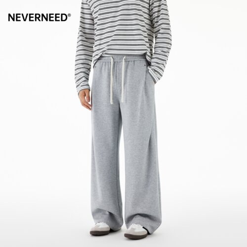 NEVERNEED空气层直筒休闲裤男女