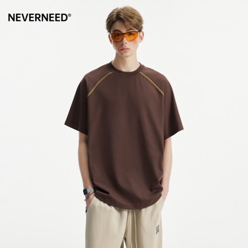 NEVERNEED哈苏线短袖T恤男女夏