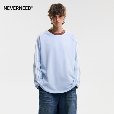 NEVERNEED插肩袖索罗娜长袖T恤男