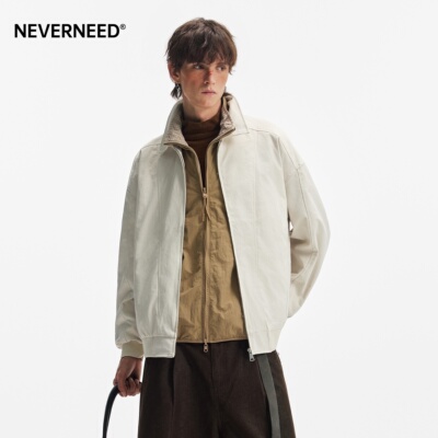 NEVERNEED拼接解构翻领夹克男