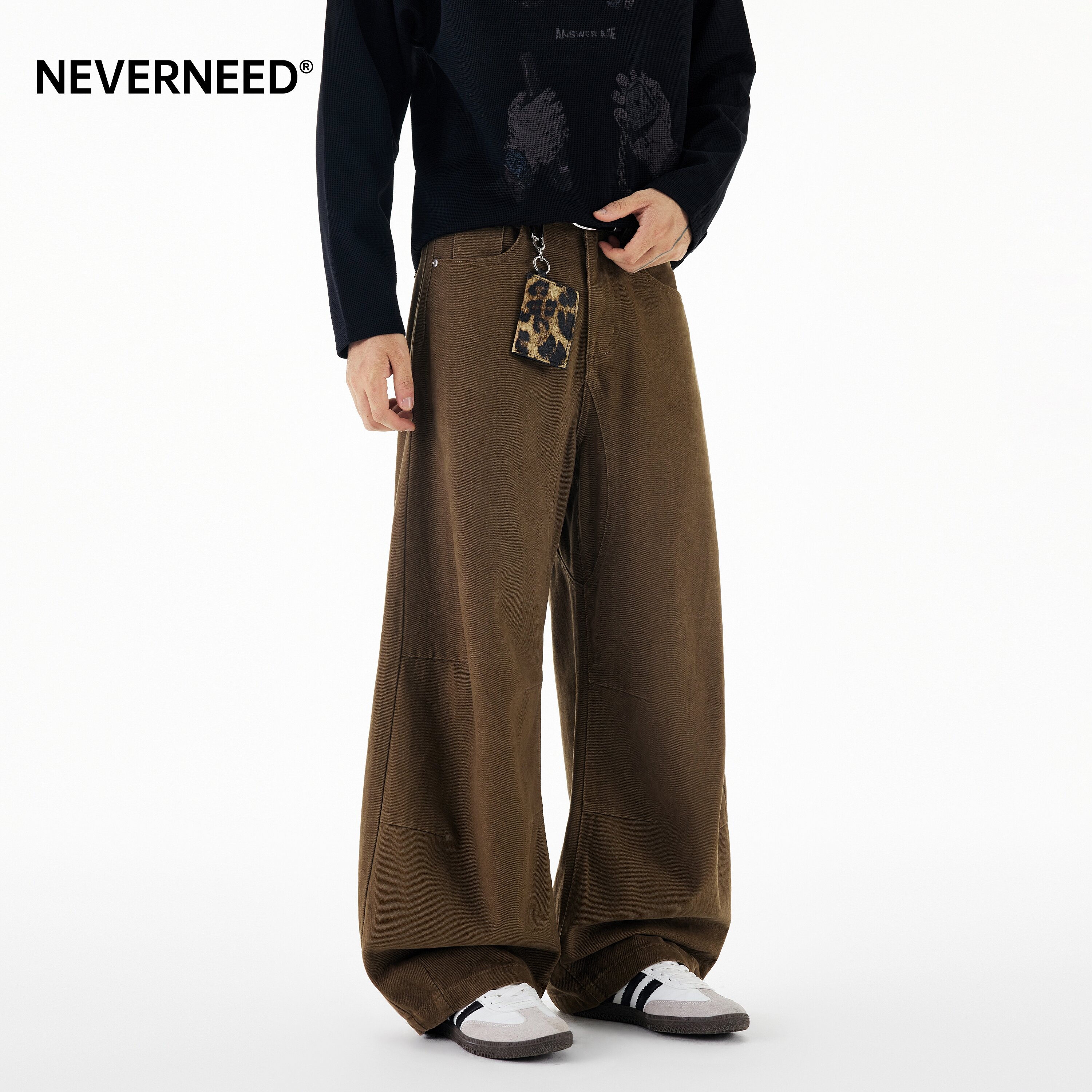 NEVERNEED纯棉直筒休闲裤男女图片