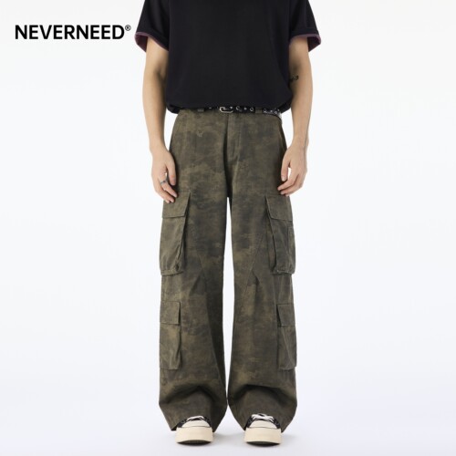 NEVERNEED美式cleanfit直筒休闲