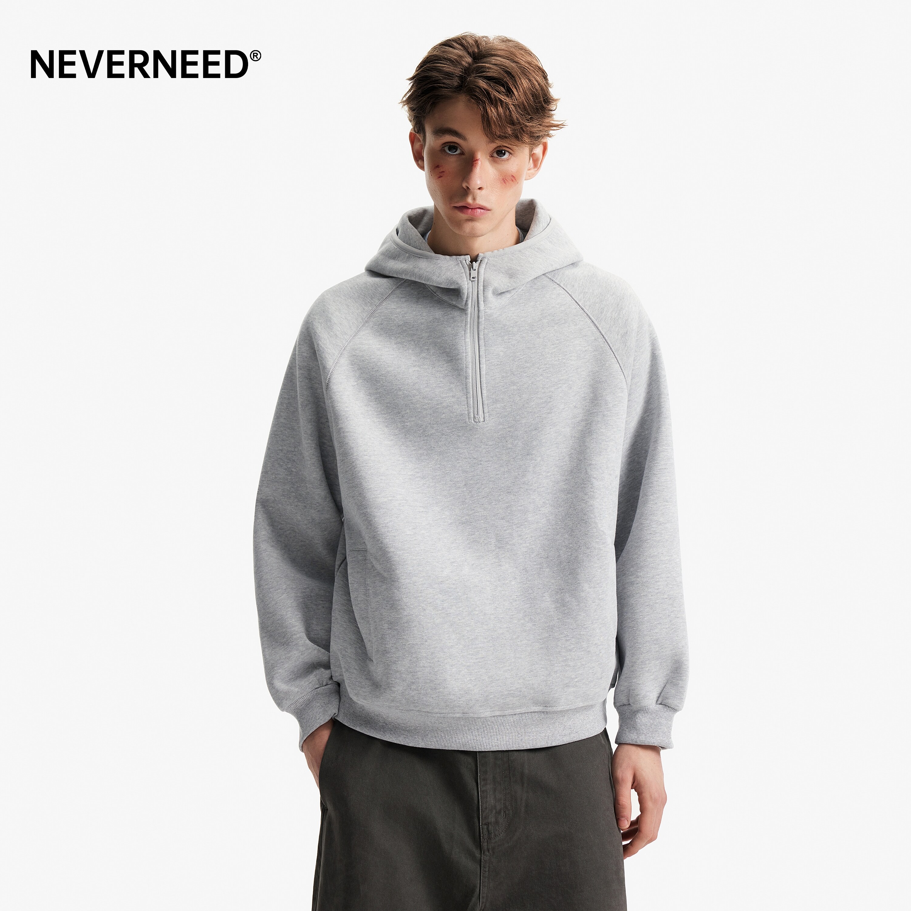 NEVERNEED400g重磅连帽卫衣男女图片