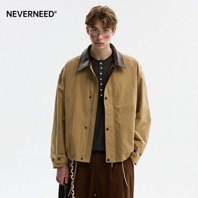 NEVERNEED翻领工装夹克男女