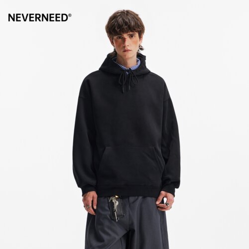 NEVERNEED400g重磅连帽卫衣男