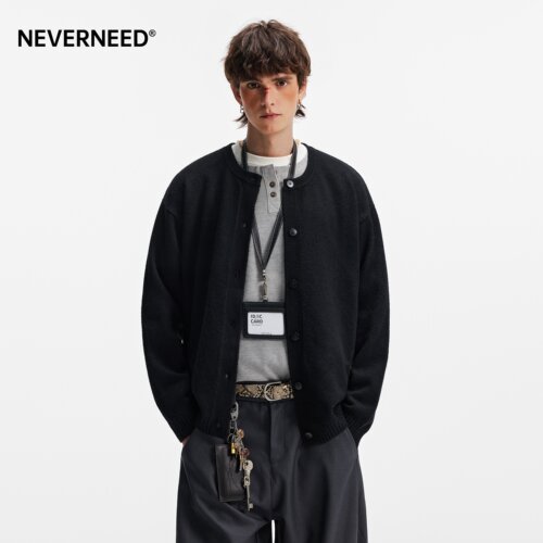 NEVERNEED复古box短款毛衣男女
